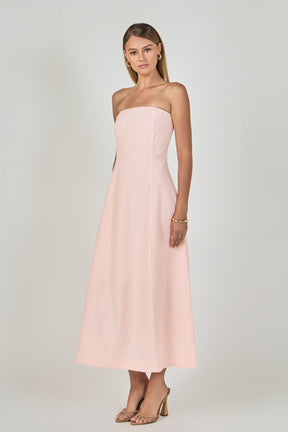 ENDLESS ROSE - Whitney Linen Strapless Dress - DRESSES available at Objectrare