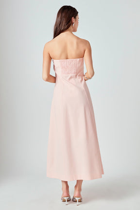 ENDLESS ROSE - Whitney Linen Strapless Dress - DRESSES available at Objectrare