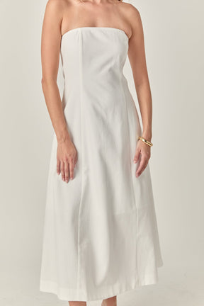 ENDLESS ROSE - Linen Strapless Dress - DRESSES available at Objectrare
