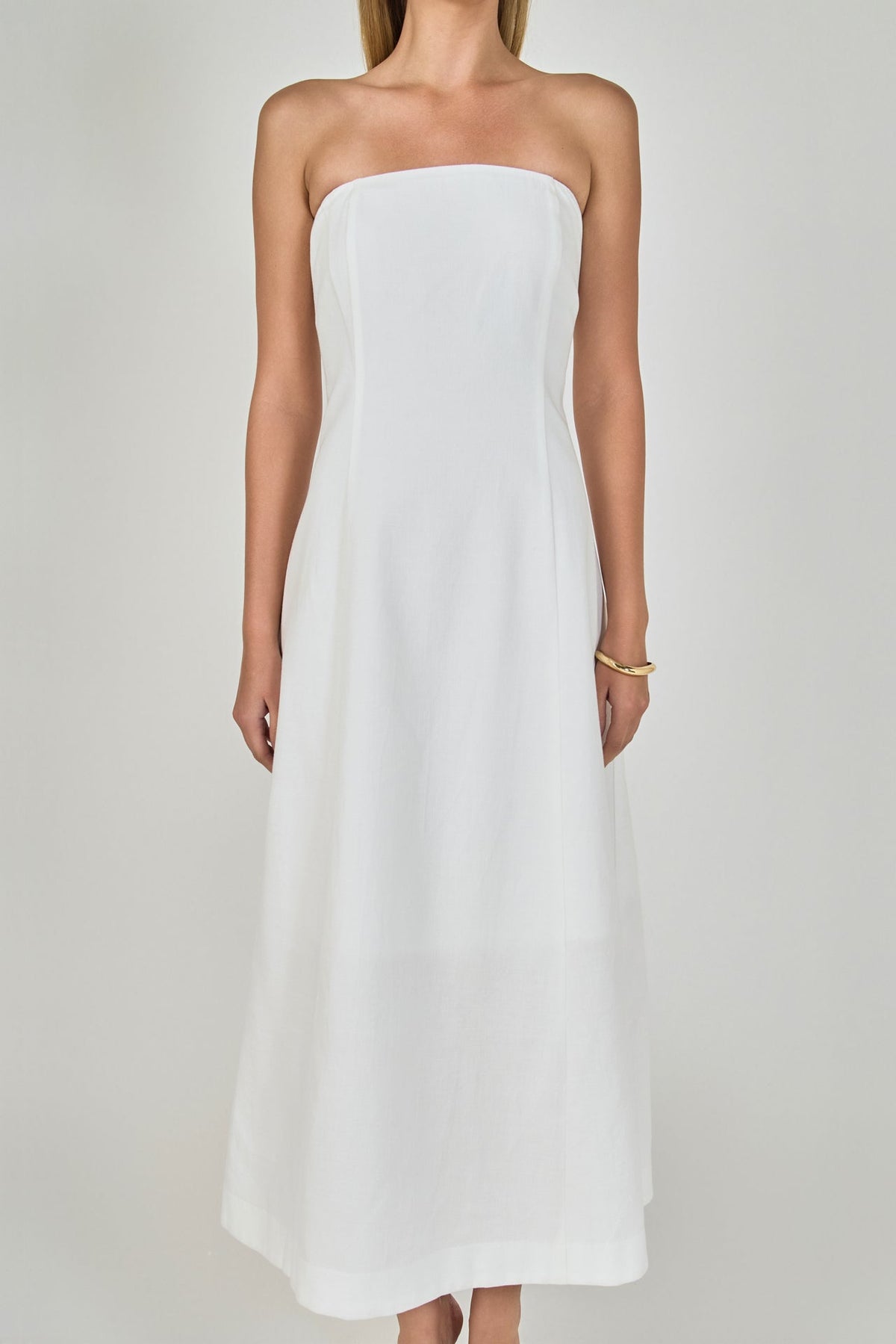 ENDLESS ROSE - Linen Strapless Dress - DRESSES available at Objectrare