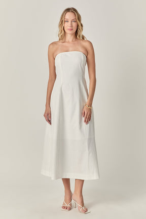 ENDLESS ROSE - Linen Strapless Dress - DRESSES available at Objectrare