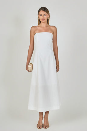 ENDLESS ROSE - Linen Strapless Dress - DRESSES available at Objectrare