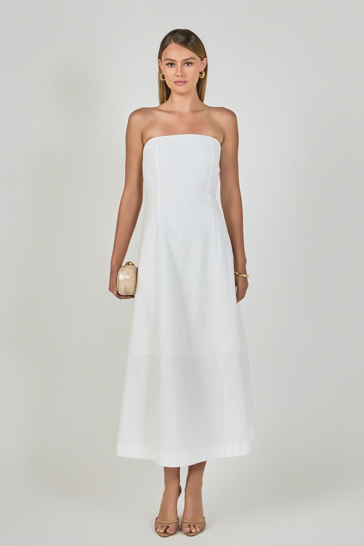 ENDLESS ROSE - Linen Strapless Dress - DRESSES available at Objectrare