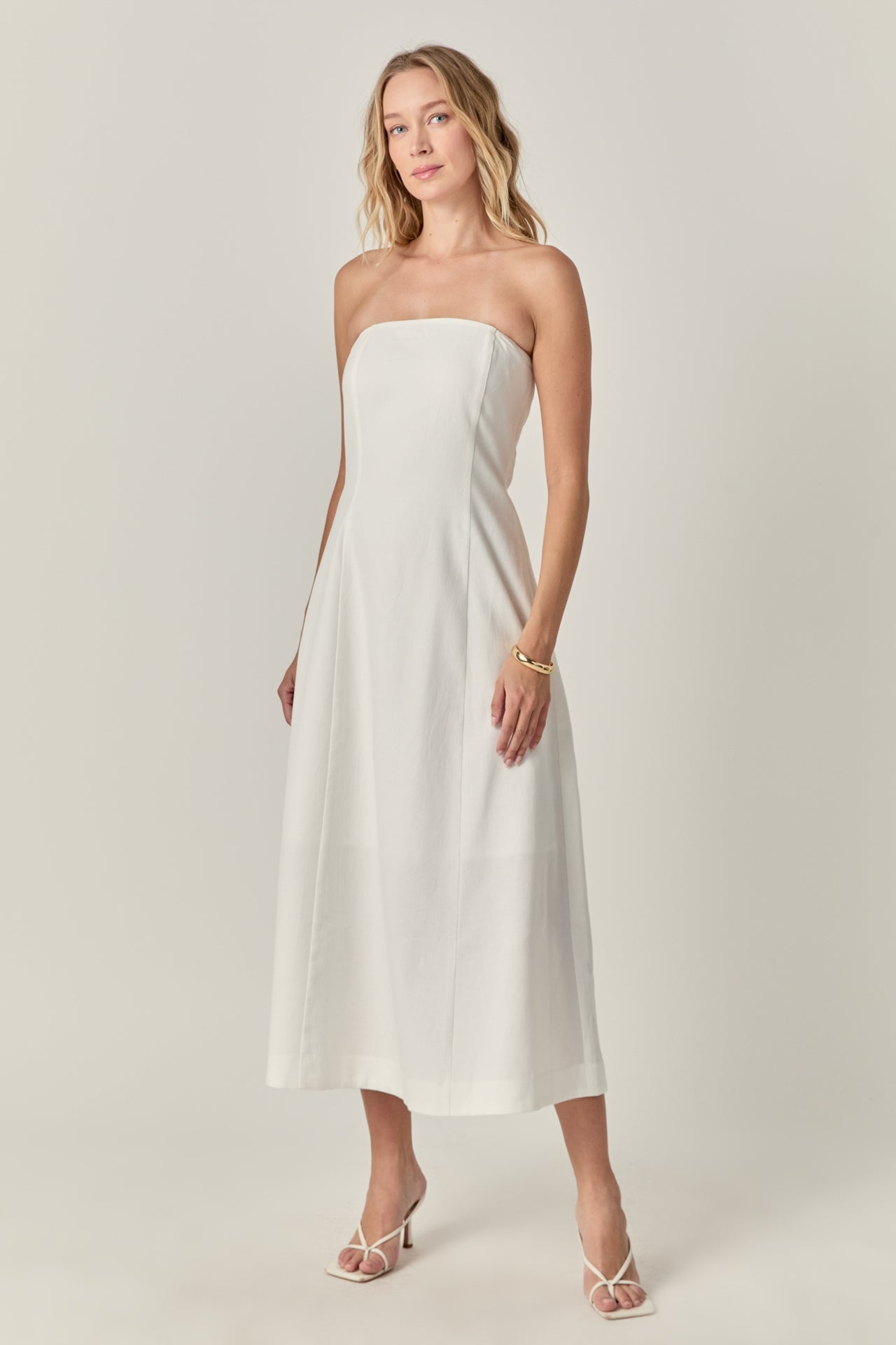 ENDLESS ROSE - Linen Strapless Dress - DRESSES available at Objectrare