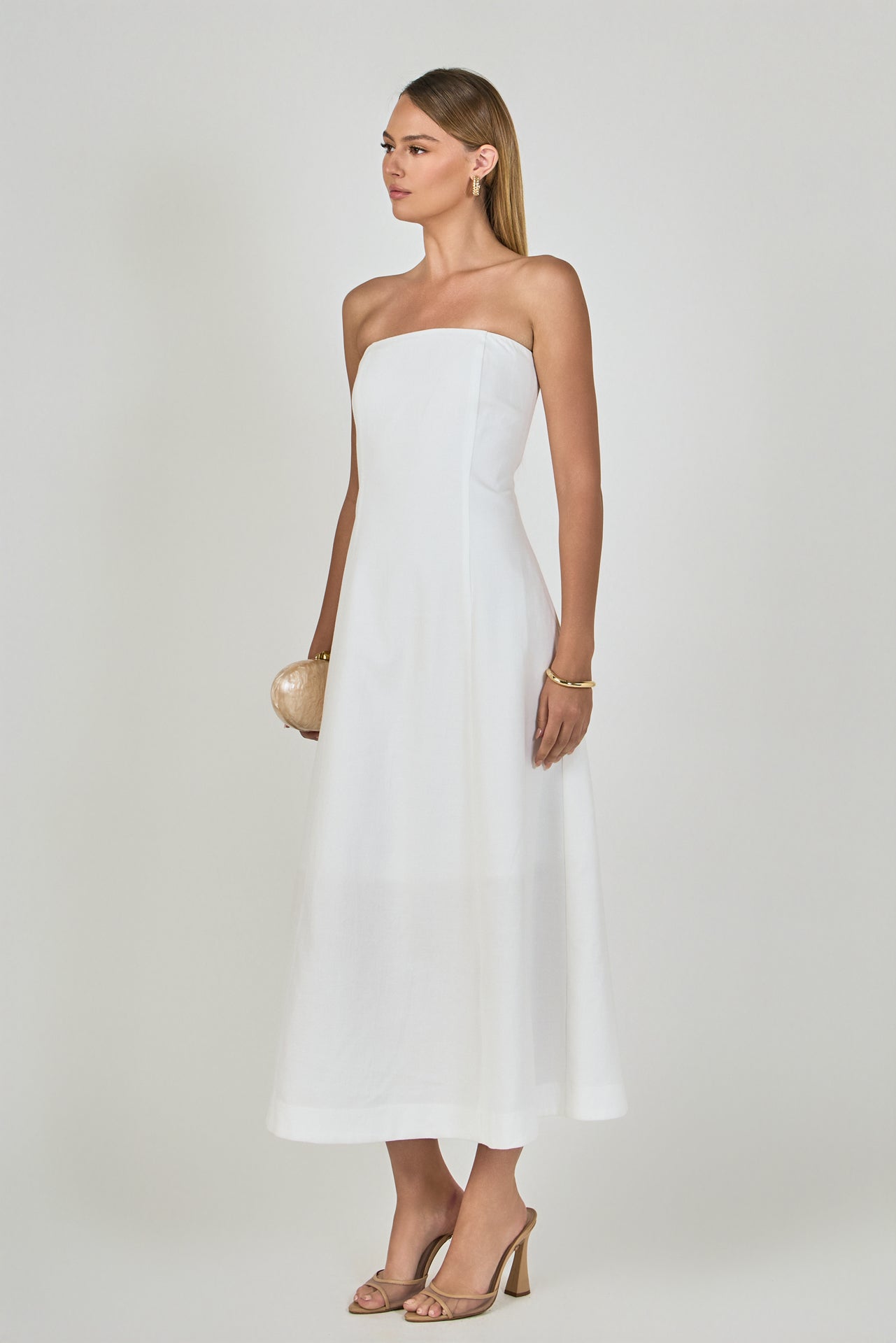 ENDLESS ROSE - Linen Strapless Dress - DRESSES available at Objectrare