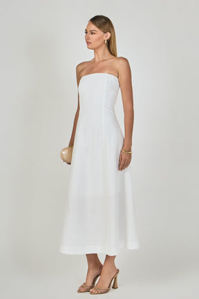 ENDLESS ROSE - Linen Strapless Dress - DRESSES available at Objectrare