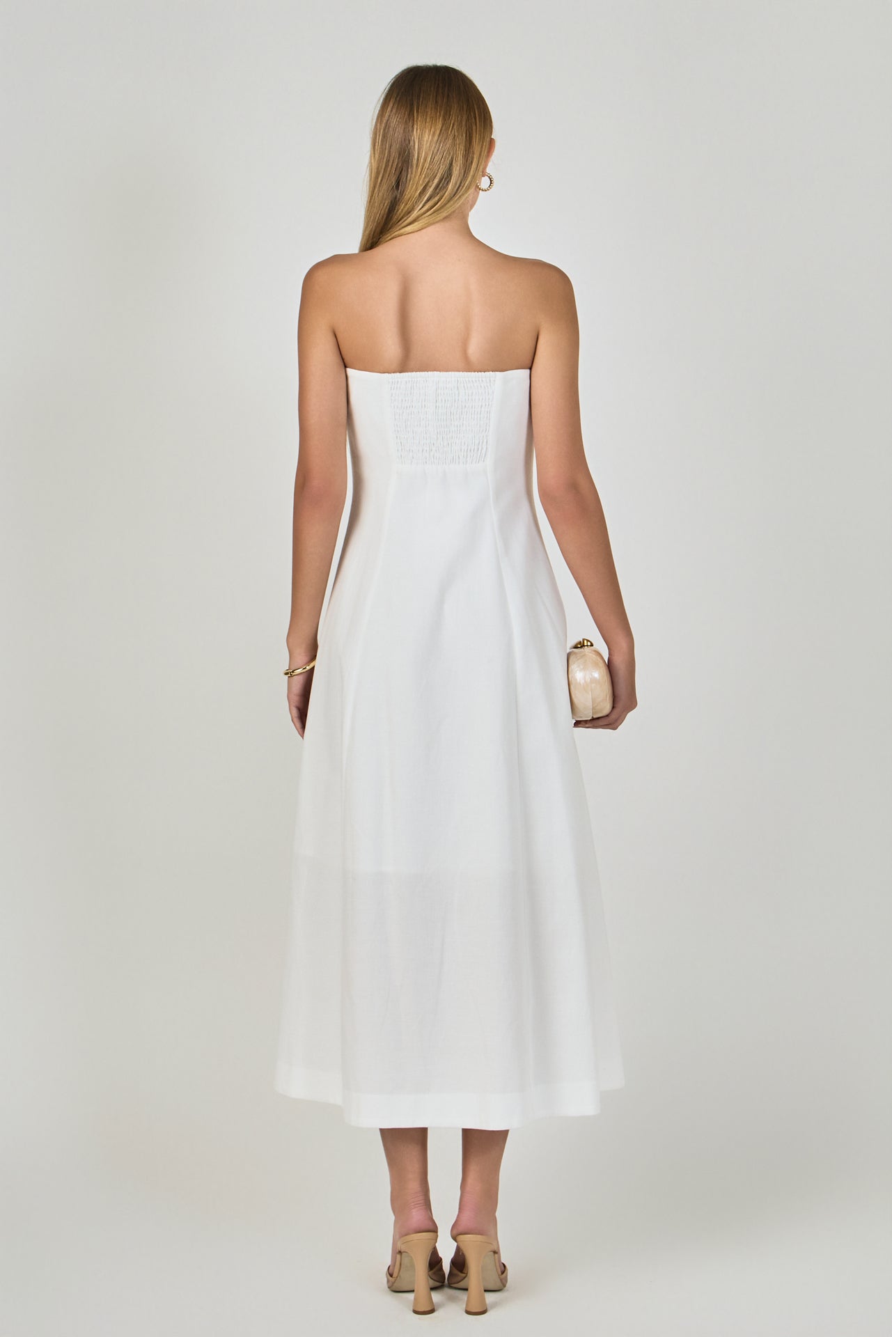 ENDLESS ROSE - Linen Strapless Dress - DRESSES available at Objectrare