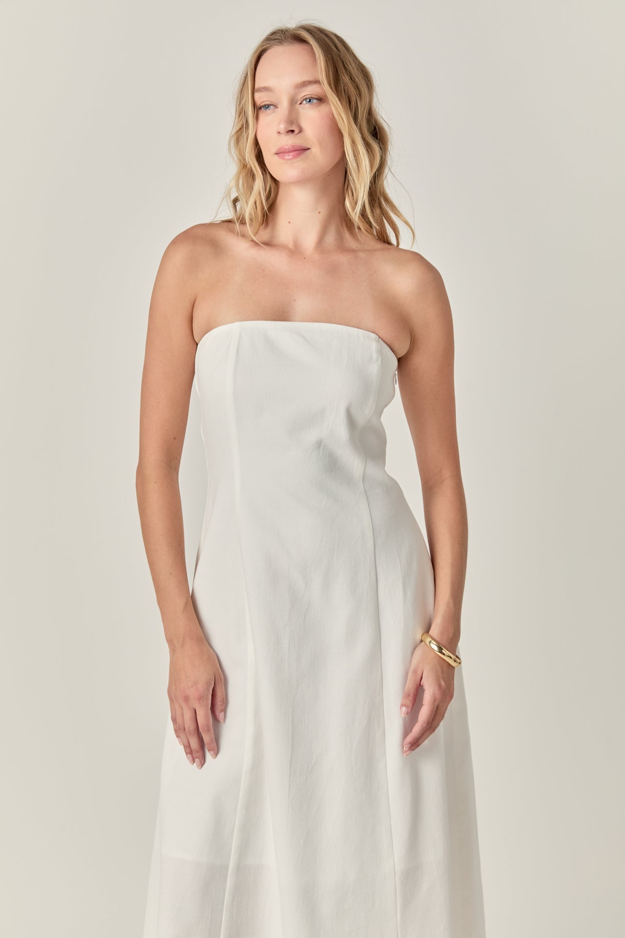 ENDLESS ROSE - Linen Strapless Dress - DRESSES available at Objectrare