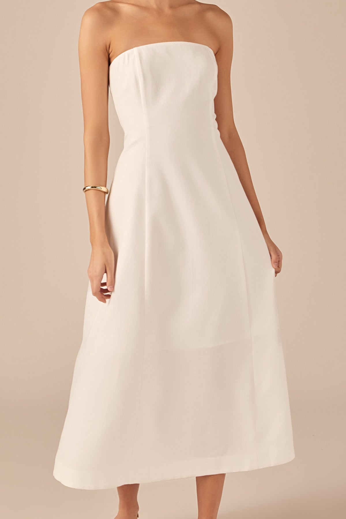 ENDLESS ROSE - Whitney Linen Strapless Dress - DRESSES available at Objectrare