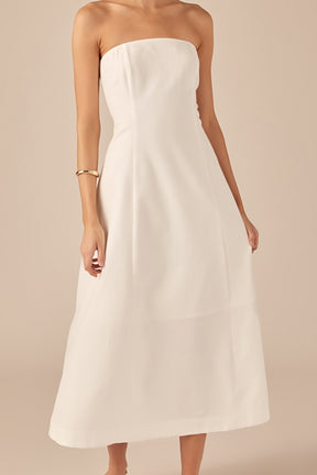ENDLESS ROSE - Linen Strapless Dress - DRESSES available at Objectrare