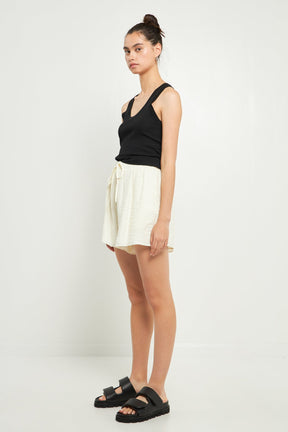 GREY LAB - Oversized Linen Shorts - SHORTS available at Objectrare