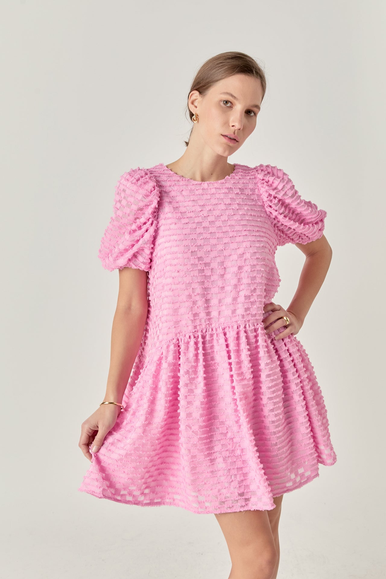 ENGLISH FACTORY - English Factory - Check Baby Doll Mini Dress - DRESSES available at Objectrare