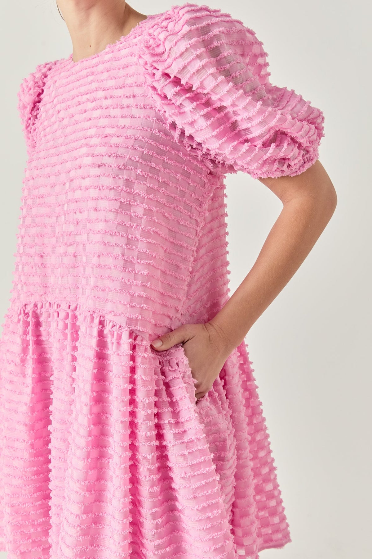 Check Baby Doll Mini Dress