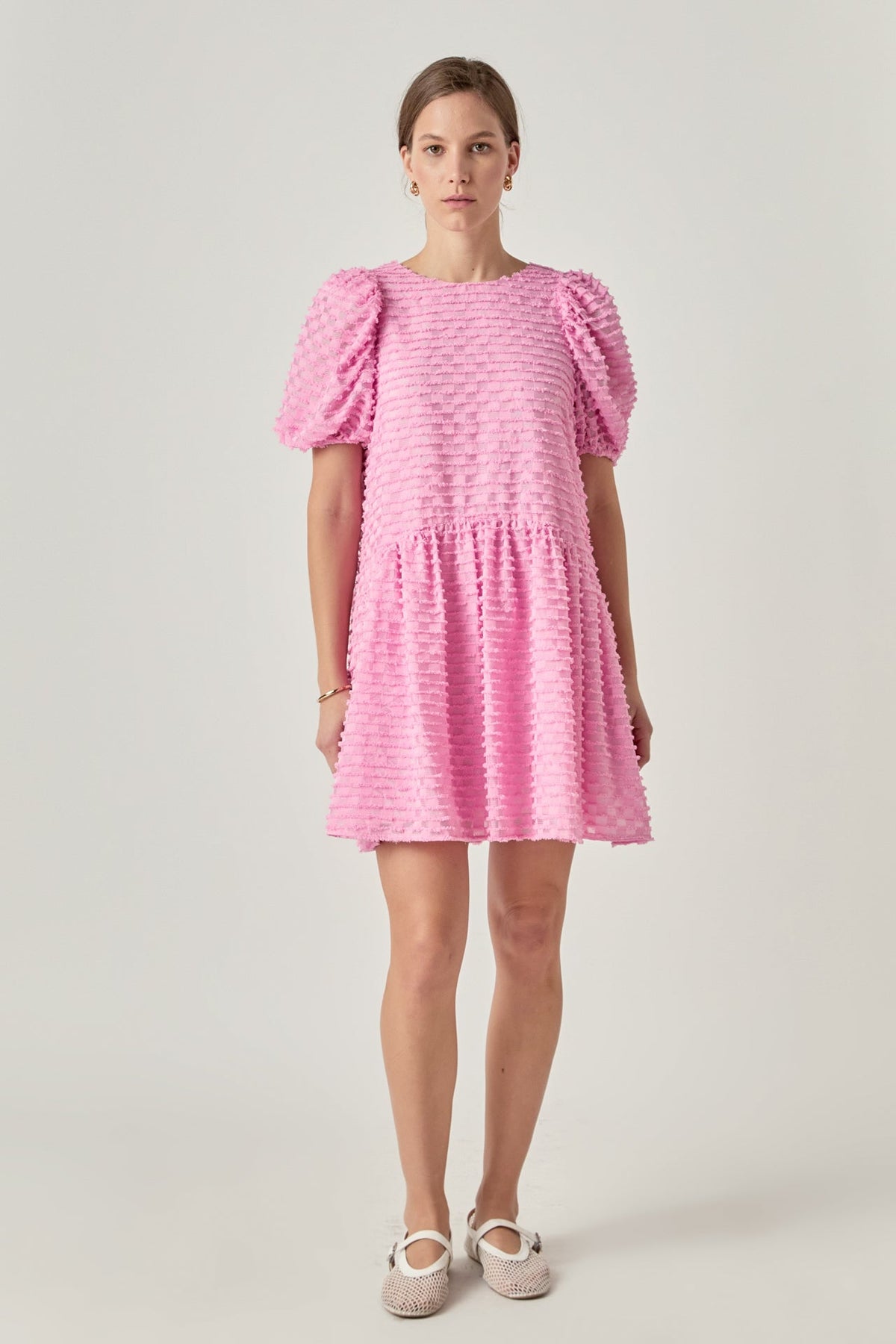 Check Baby Doll Mini Dress