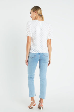 ENGLISH FACTORY - English Factory - Textured Puff Sleeve Top - TOPS available at Objectrare