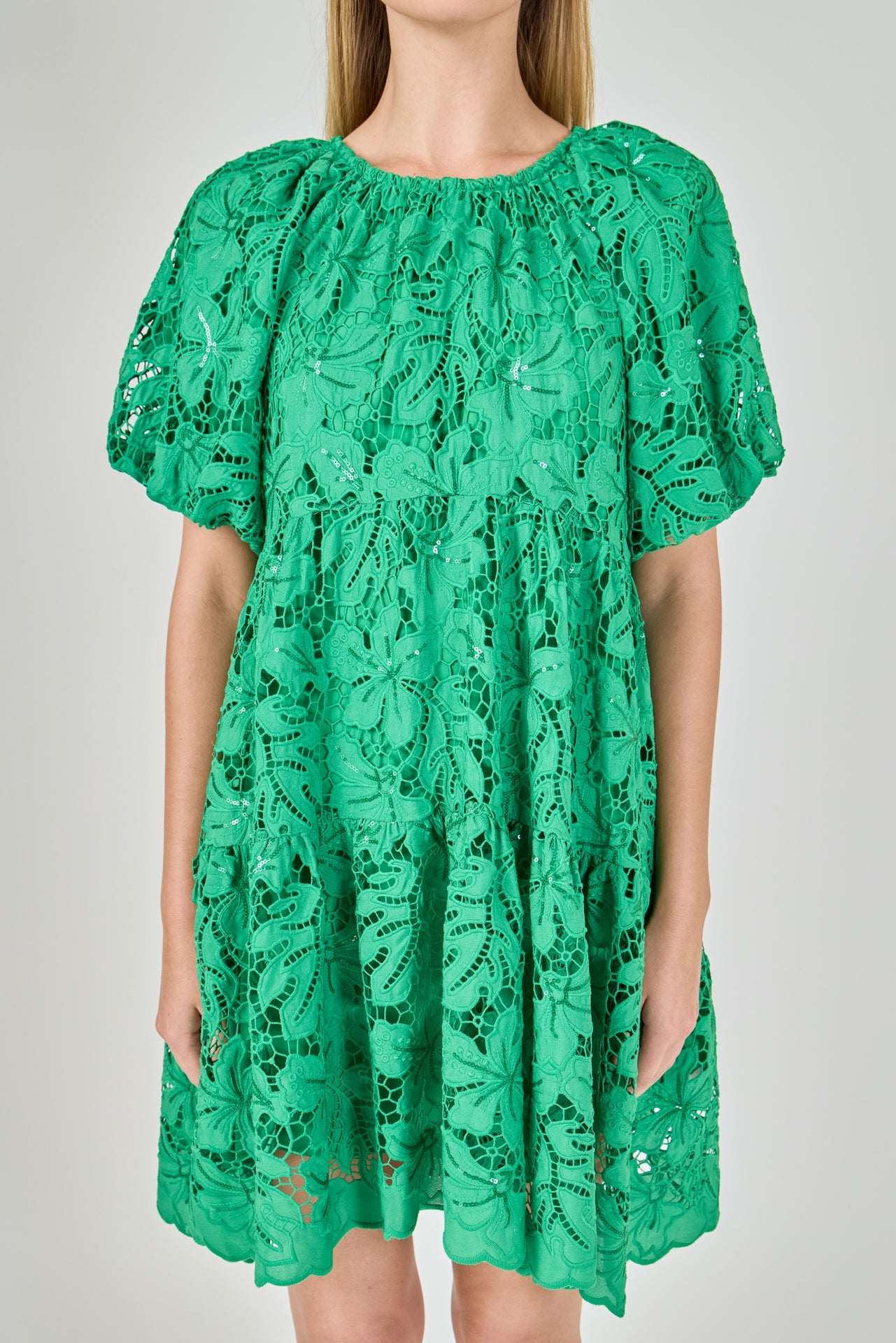 ENDLESS ROSE - Sequined Tiered Mini Dress - DRESSES available at Objectrare