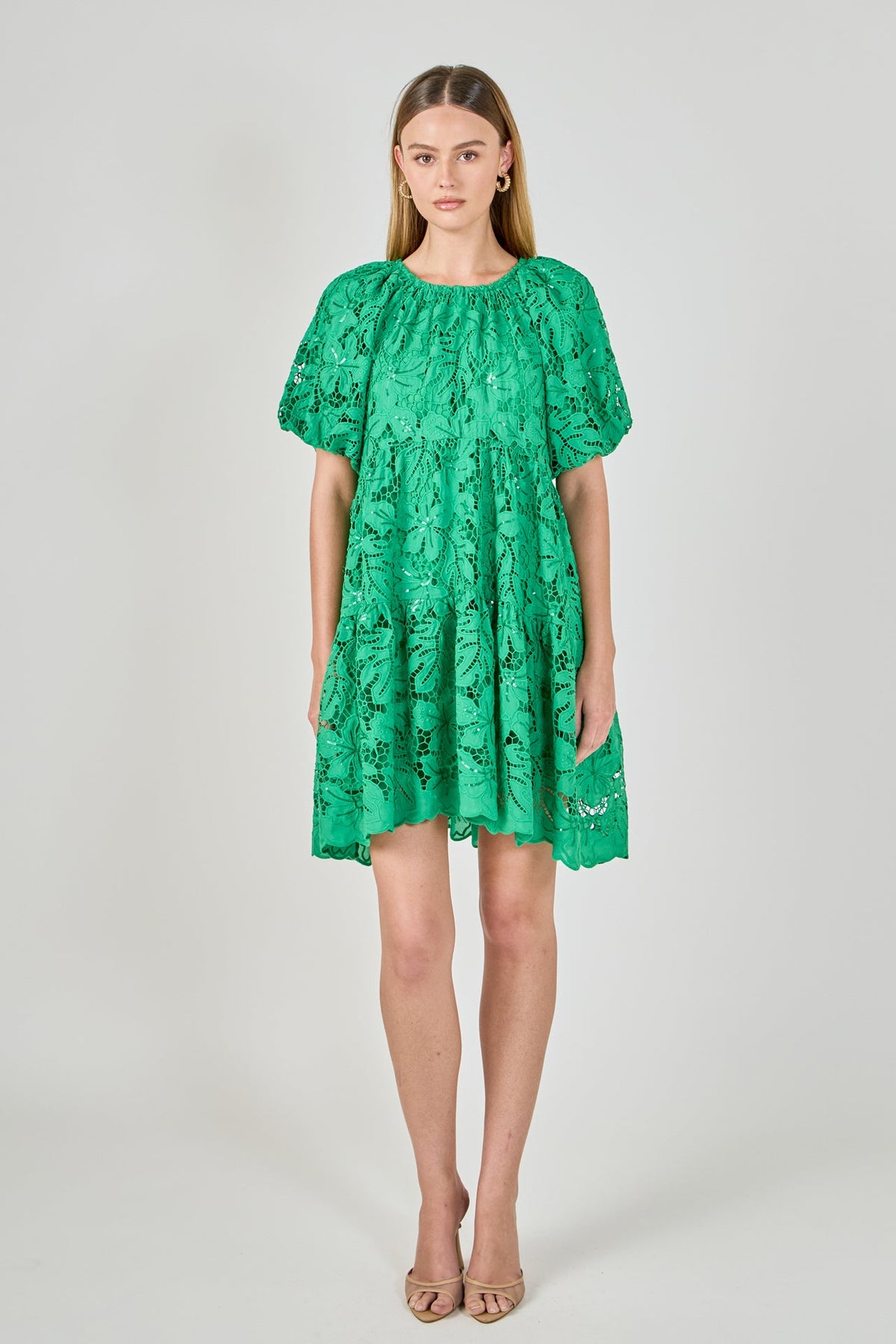 ENDLESS ROSE - Sequined Tiered Mini Dress - DRESSES available at Objectrare