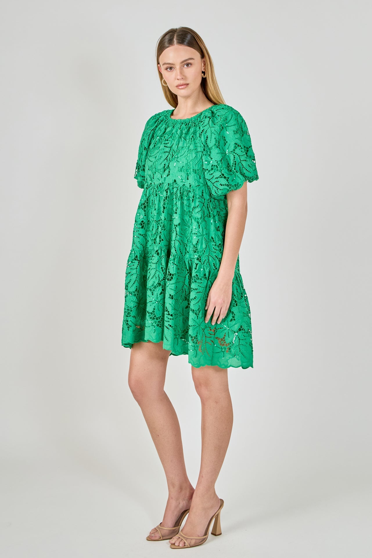 ENDLESS ROSE - Sequined Tiered Mini Dress - DRESSES available at Objectrare