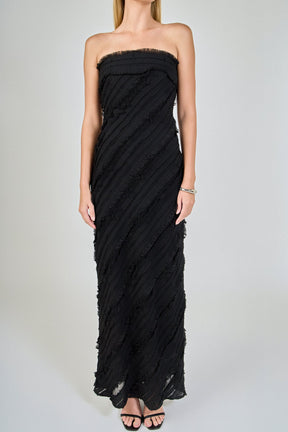 Strapless Ruffled Maxi Dress