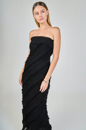 Strapless Ruffled Maxi Dress