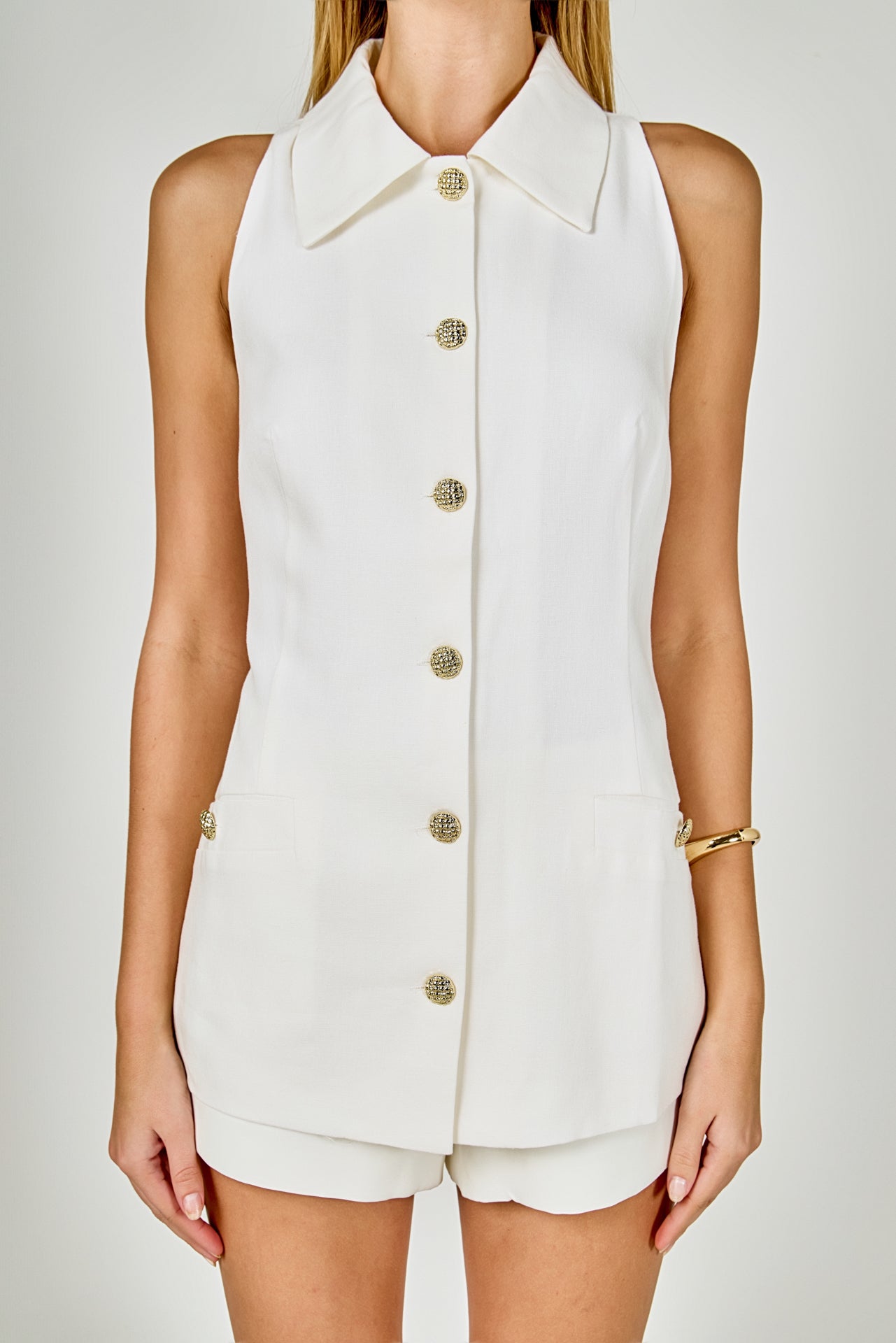 Halter Buttoned Vest