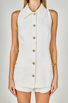 Halter Buttoned Vest
