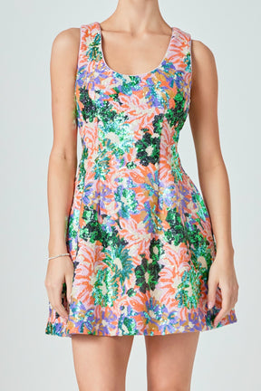 ENDLESS ROSE - Sequins Mini Dress - DRESSES available at Objectrare