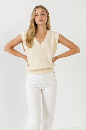 ENGLISH FACTORY - Classic Sweater Vest - SWEATERS & KNITS available at Objectrare