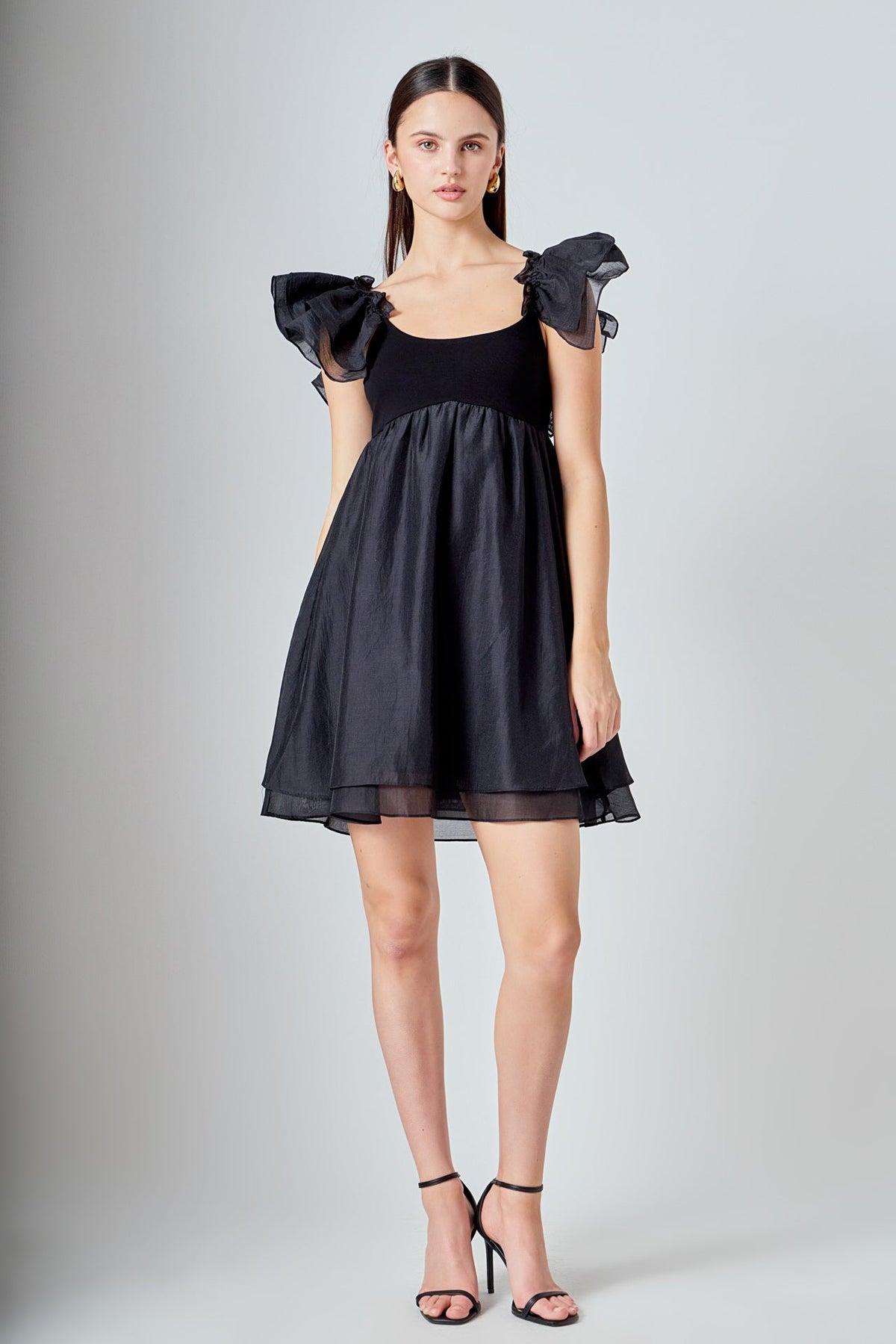 ENDLESS ROSE - Organza Sleeve Mini Dress - DRESSES available at Objectrare