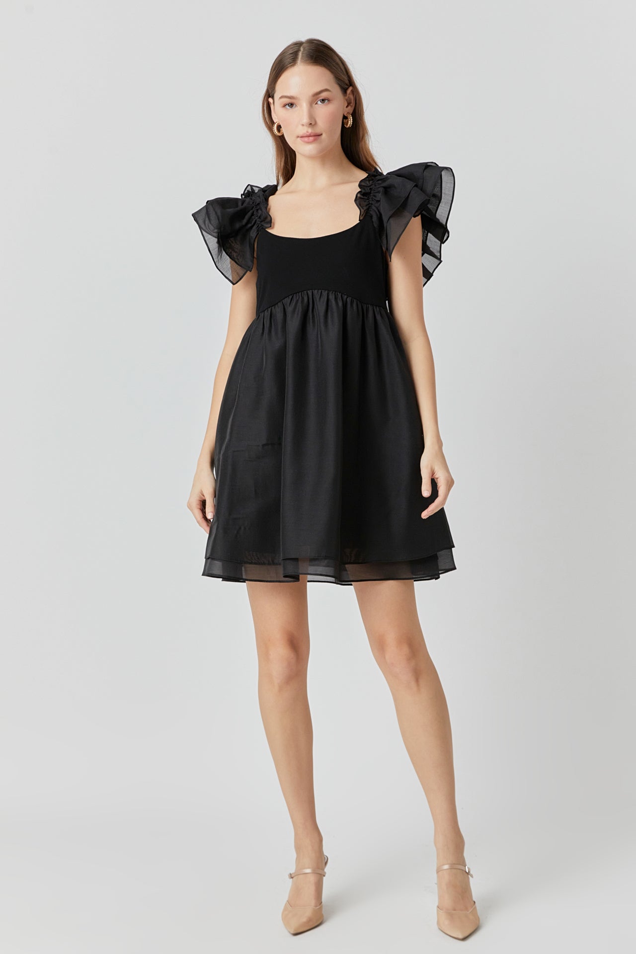 ENDLESS ROSE - Endless Rose - Organza Sleeve Mini Dress - DRESSES available at Objectrare