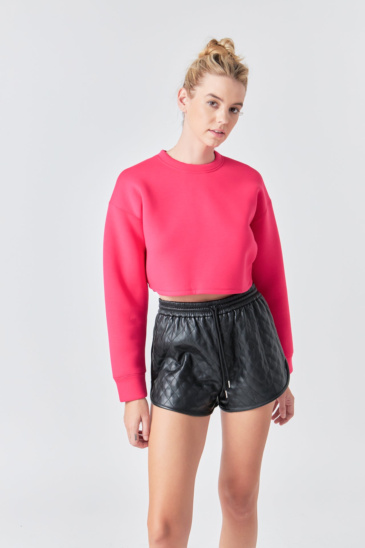 GREY LAB - Cropped Pullover Sweatshirt - HOODIES & SWEATSHIRTS available at Objectrare