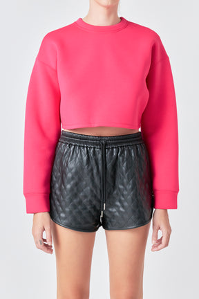 GREY LAB - Cropped Pullover Sweatshirt - HOODIES & SWEATSHIRTS available at Objectrare