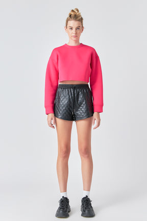 GREY LAB - Cropped Pullover Sweatshirt - HOODIES & SWEATSHIRTS available at Objectrare