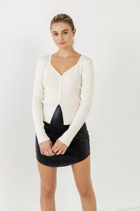 Button Down Corset Detail Knit Top