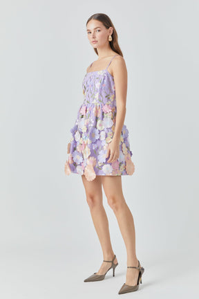 ENDLESS ROSE - Endless Rose - Lavender Floral Bloom Embroidered Mini Dress - DRESSES available at Objectrare