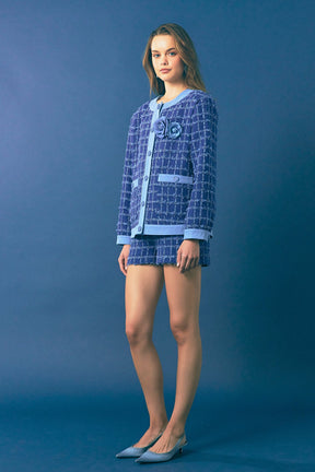 ENDLESS ROSE - Tweed Denim Jacket - JACKETS available at Objectrare