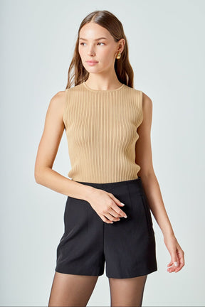 ENDLESS ROSE - Ribbed Sleeveless Top - TOPS available at Objectrare