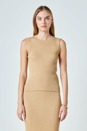 ENDLESS ROSE - Ribbed Sleeveless Top - TOPS available at Objectrare