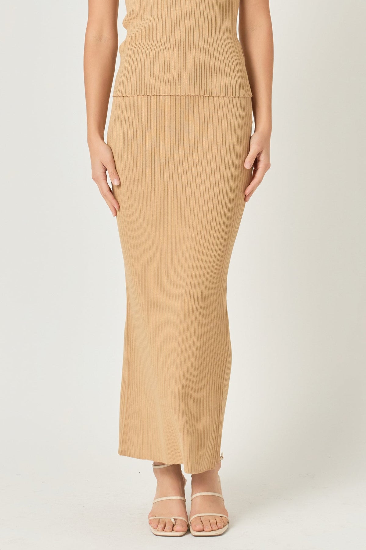 ENDLESS ROSE - Endless Rose - Ribbed Slit Maxi Skirt - SKIRTS available at Objectrare