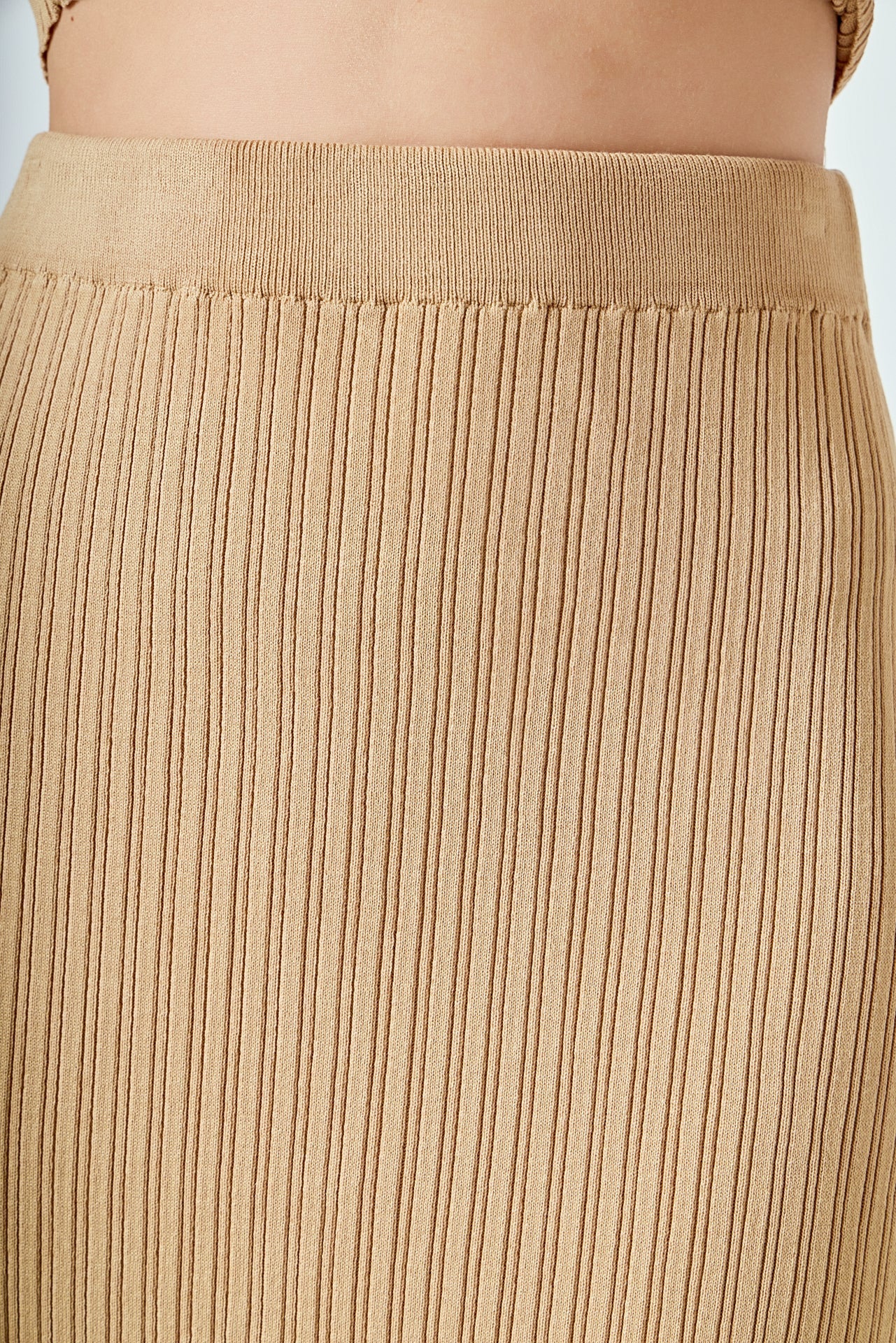 ENDLESS ROSE - Ribbed Slit Maxi Skirt - SKIRTS available at Objectrare