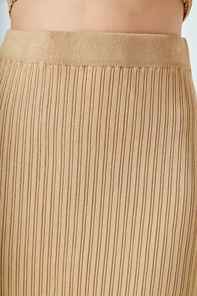 ENDLESS ROSE - Ribbed Slit Maxi Skirt - SKIRTS available at Objectrare