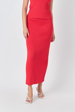 ENDLESS ROSE - Endless Rose - Ribbed Slit Maxi Skirt - SKIRTS available at Objectrare