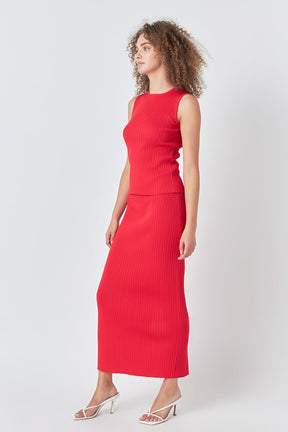 ENDLESS ROSE - Ribbed Slit Maxi Skirt - SKIRTS available at Objectrare