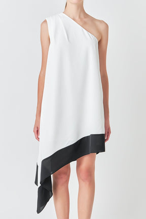 ENDLESS ROSE - One Shoulder Colorblock Dress - DRESSES available at Objectrare