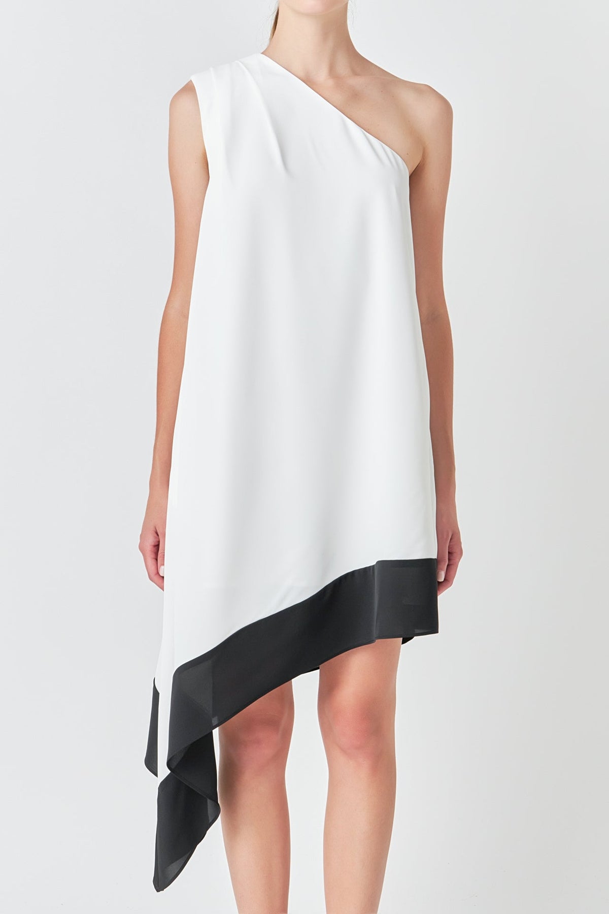 One Shoulder Colorblock Dress