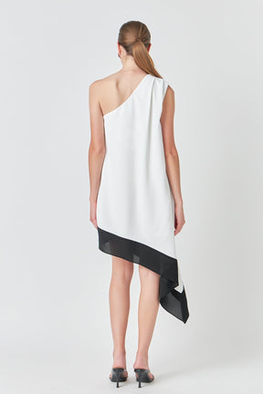 ENDLESS ROSE - One Shoulder Colorblock Dress - DRESSES available at Objectrare