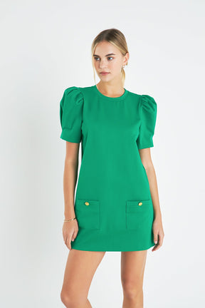 ENGLISH FACTORY - Buttoned Knit Shift Dress - DRESSES available at Objectrare