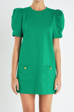 ENGLISH FACTORY - Buttoned Knit Shift Dress - DRESSES available at Objectrare