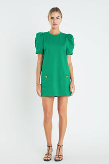 ENGLISH FACTORY - Buttoned Knit Shift Dress - DRESSES available at Objectrare