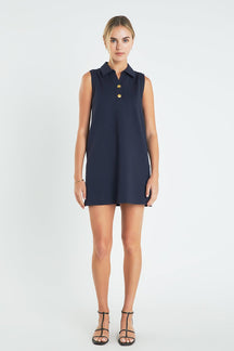 ENGLISH FACTORY - Knit Buttoned Collared Dress - DRESSES available at Objectrare